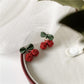 Cherry Ball Stud Earrings Women Charm Stud Jewelry Birthday Holiday Gifts