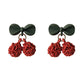 Cherry Ball Stud Earrings Women Charm Stud Jewelry Birthday Holiday Gifts