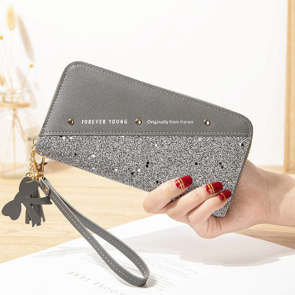 Stitching Color Tassel Wild Card Holder