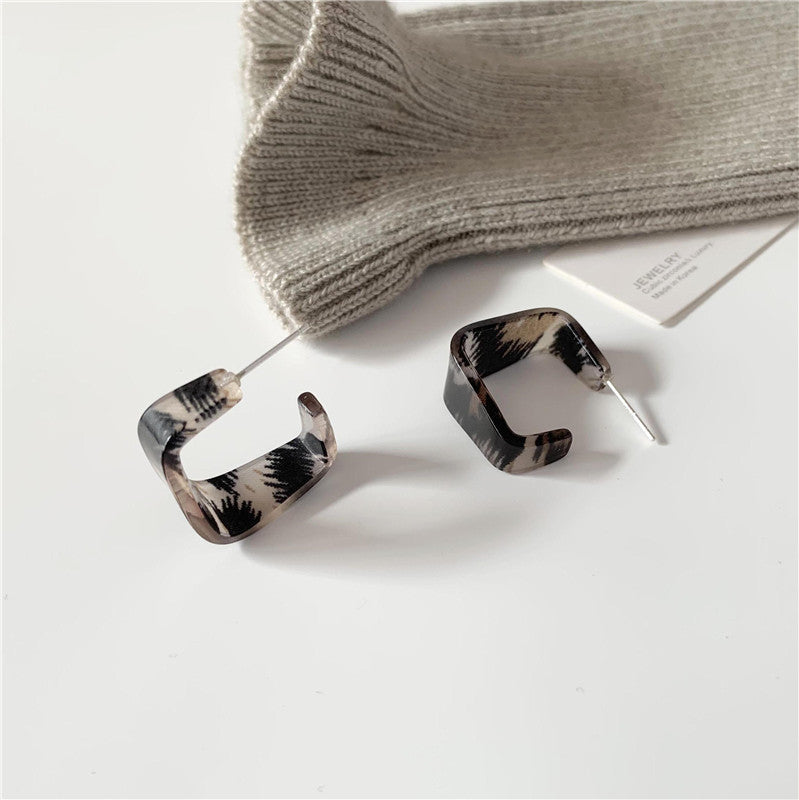 Graphic Pattern Hoop Dangle Earring Exquisite Fashion Drop Earrings For Women