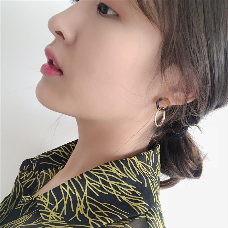 Circles Chain Earrings Dangle Gift for Her Jewelry Accessories Girls Fashion