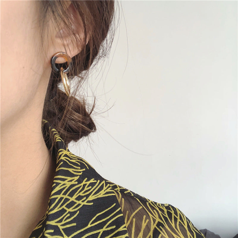 Circles Chain Earrings Dangle Gift for Her Jewelry Accessories Girls Fashion