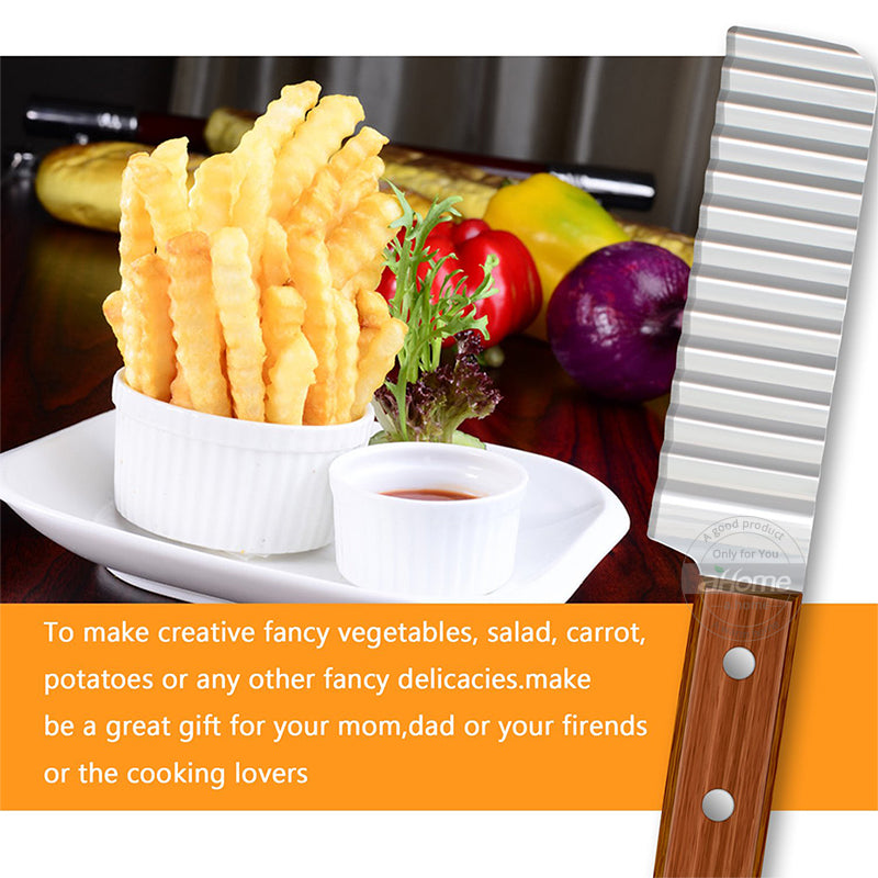 French Fries Cutter Stainless Steel Potato Cutter Knife Vegetable Wave Cutting Tools Kitchen Gadgets