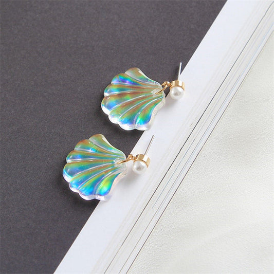 Crystal Shell Ear Studs Fashion Earrings for Women Stylish Party Jewelry Gift