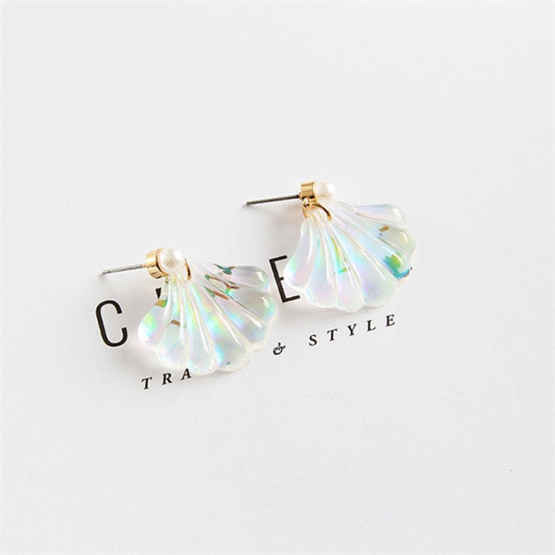 Crystal Shell Ear Studs Fashion Earrings for Women Stylish Party Jewelry Gift