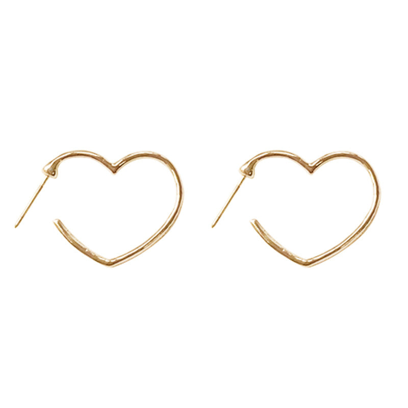 Simple Heart Hoop Earrings Special Gift for Women Girl Fashion Jewelry