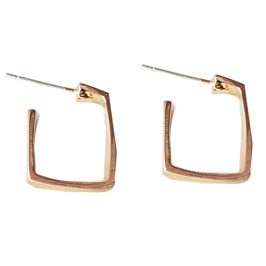 Textured Geometric Ear Hoop Earrings Dangle Women Fashion Jewelry Gift for Her