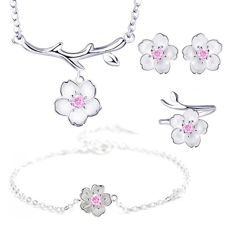 Four Sakura Bracelets Women's Simple Small Fresh Birthday Gift Bracelets