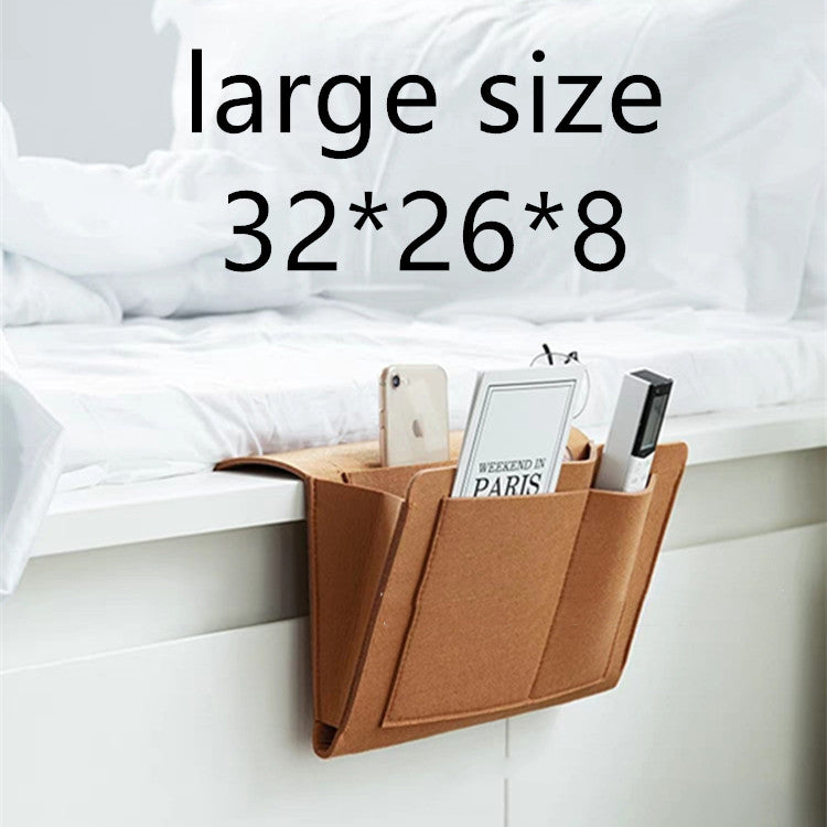 Bed Storage Bag with Pocket Felt Bedside Hanger Table Sofa Bedroom Mattress Bedside Anti-slip Organizer Holders