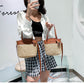 Fashion Straw Bag One-Shoulder Messenger Bag Portable Beach Bag