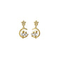 Two Cats Moon Dangle Earrings Jewelry Accessories Girls Fashion Accessory