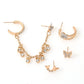 4pcs Set Beautiful Butterfly Stud Earrings Ear Cuffs Women Fashionable Luxurious