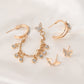 4pcs Set Beautiful Butterfly Stud Earrings Ear Cuffs Women Fashionable Luxurious