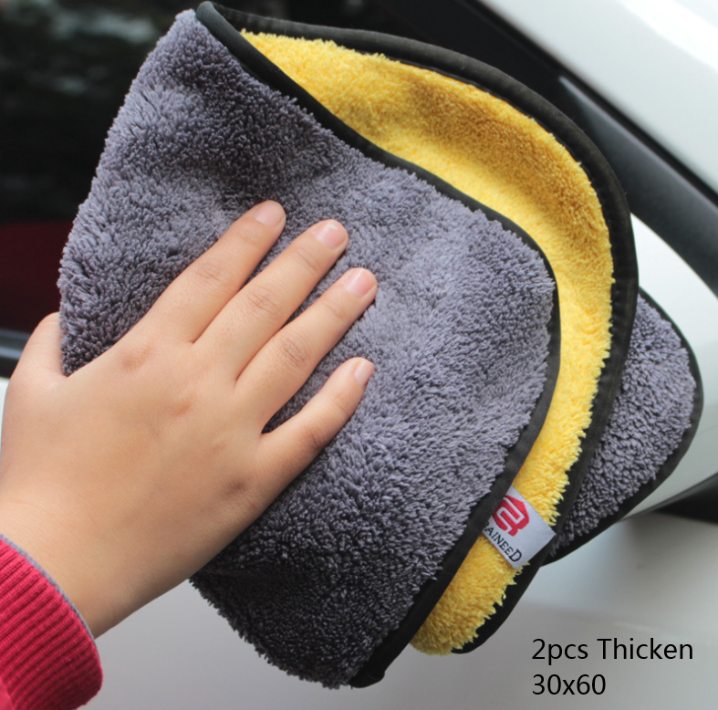 Absorbent double-sided velvet thickened car wash towel