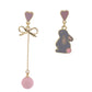 Rabbit Heart Drop Ear Dangle Fashion Earrings for Women Party Jewelry Gift