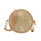 Straw Woven Bag for Women Red Sand Beach Small Round Bag Embroidered Single Shoulder Cross Over knitting