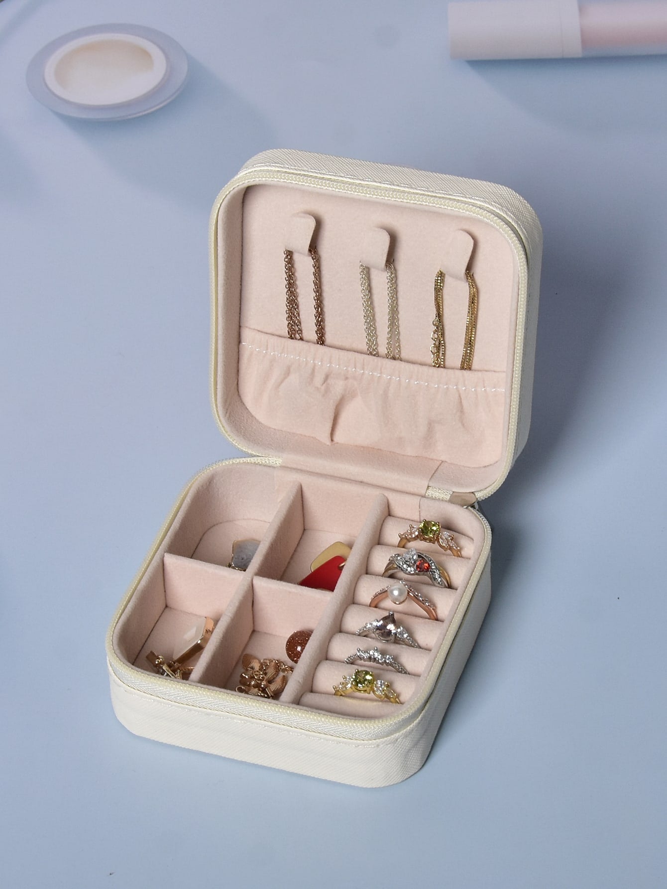 1pc Jewelry Storage Box Earring Rings Necklace Organizer Display Jewelry Case