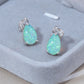 Green Holographic Stud Earrings for Women Girls Fashion Earrings Piercing