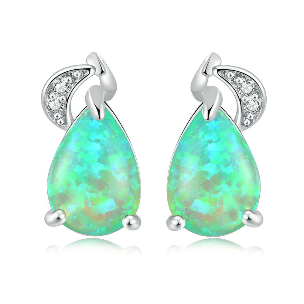 Green Holographic Stud Earrings for Women Girls Fashion Earrings Piercing