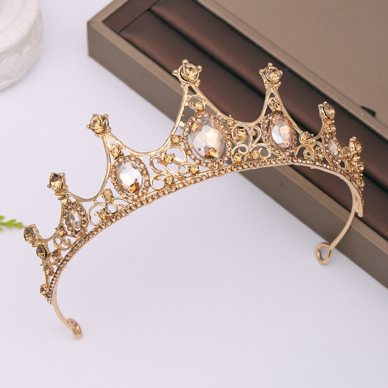 Champagne Rhinestone Crown Headband