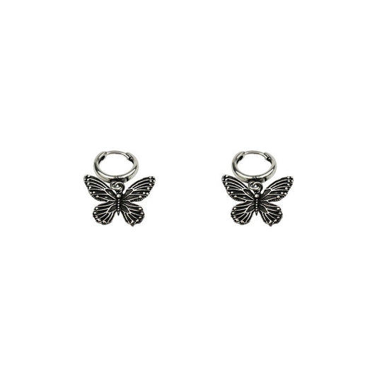 Gothic Small Butterfly Ear Drop Earrings Dangle Women Fashion Jewelry Gift for Her