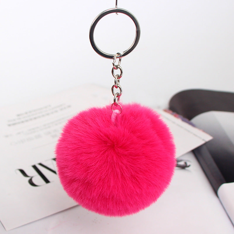 20 Colors Fluffy Fur Pom Pom Keychain Soft Faux Fur-like Ball Car Keyring Key Holder Women Bag Pendant Jewelry