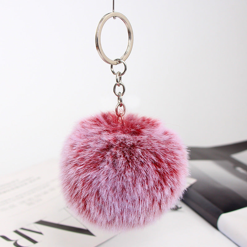 20 Colors Fluffy Fur Pom Pom Keychain Soft Faux Fur-like Ball Car Keyring Key Holder Women Bag Pendant Jewelry