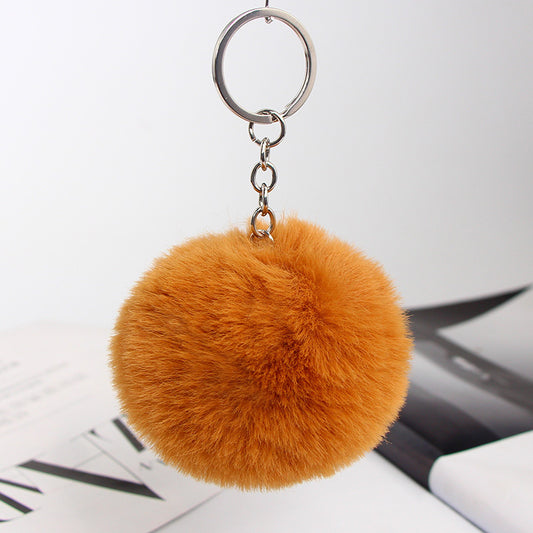 20 Colors Fluffy Fur Pom Pom Keychain Soft Faux Fur-like Ball Car Keyring Key Holder Women Bag Pendant Jewelry