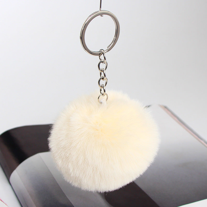 20 Colors Fluffy Fur Pom Pom Keychain Soft Faux Fur-like Ball Car Keyring Key Holder Women Bag Pendant Jewelry