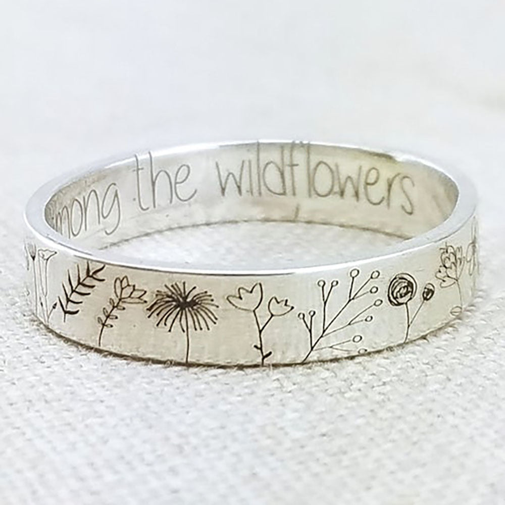 European And American Cross-Border New Style You Belong Among The Wildflowers Simple Dandelion Ring