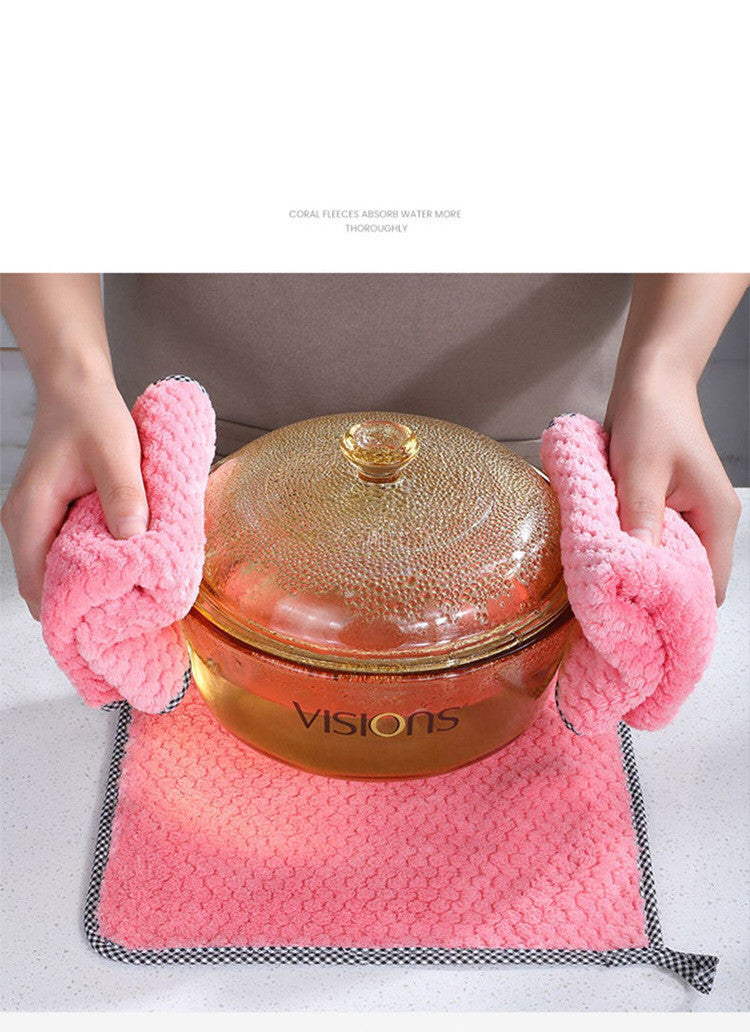 Kitchen Non-stick Oil Thickened Absorbent Rag Dish Towel