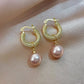 Champagne Faux Pearl Drop Earring Women Jewelry Mom Gift Everyday Wear Earrings