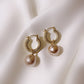 Champagne Faux Pearl Drop Earring Women Jewelry Mom Gift Everyday Wear Earrings