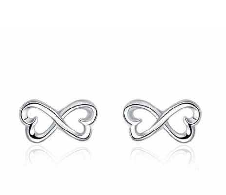 Eternity Heart Stud Earrings Fashion Jewelry for Girls Women Gift Accessories