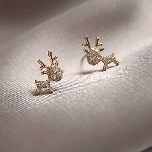 Rhinestone Deer Dangle Earrings Cute Summer Earring Jewelry Gift for Her