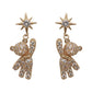 Rhinestone Cute Bear Ear Drop Earrings Dangle Women Fashion Jewelry Gift for Her