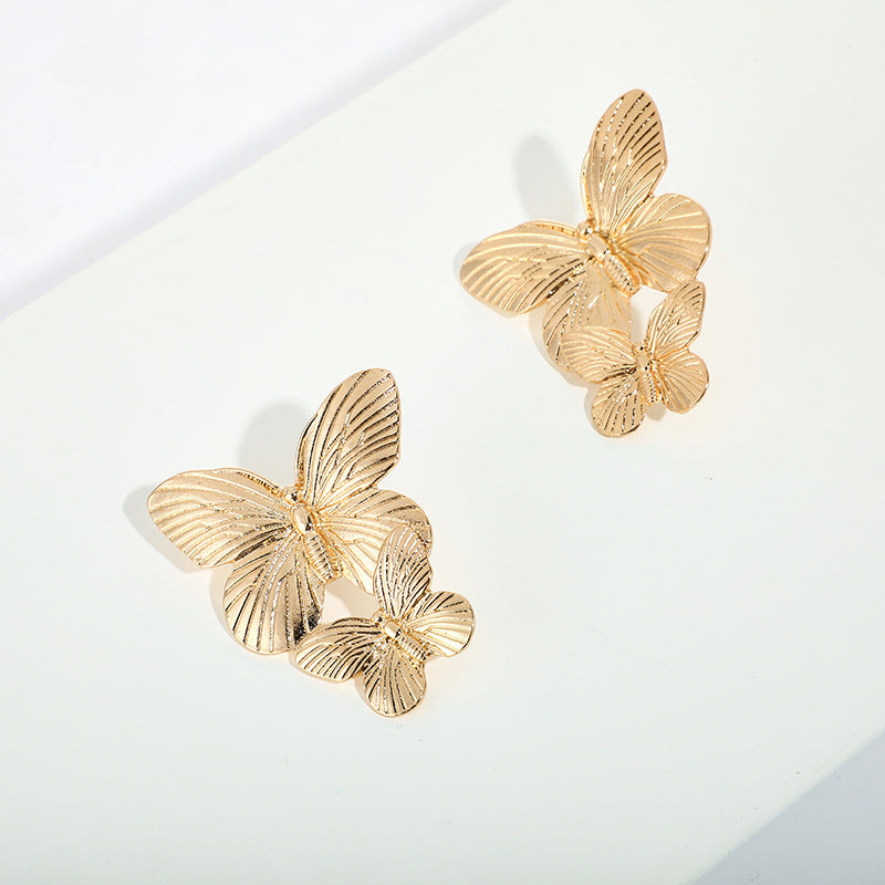 Textured Butterflies Dangle Earrings Jewelry Accessories Girls Fashion Accessory