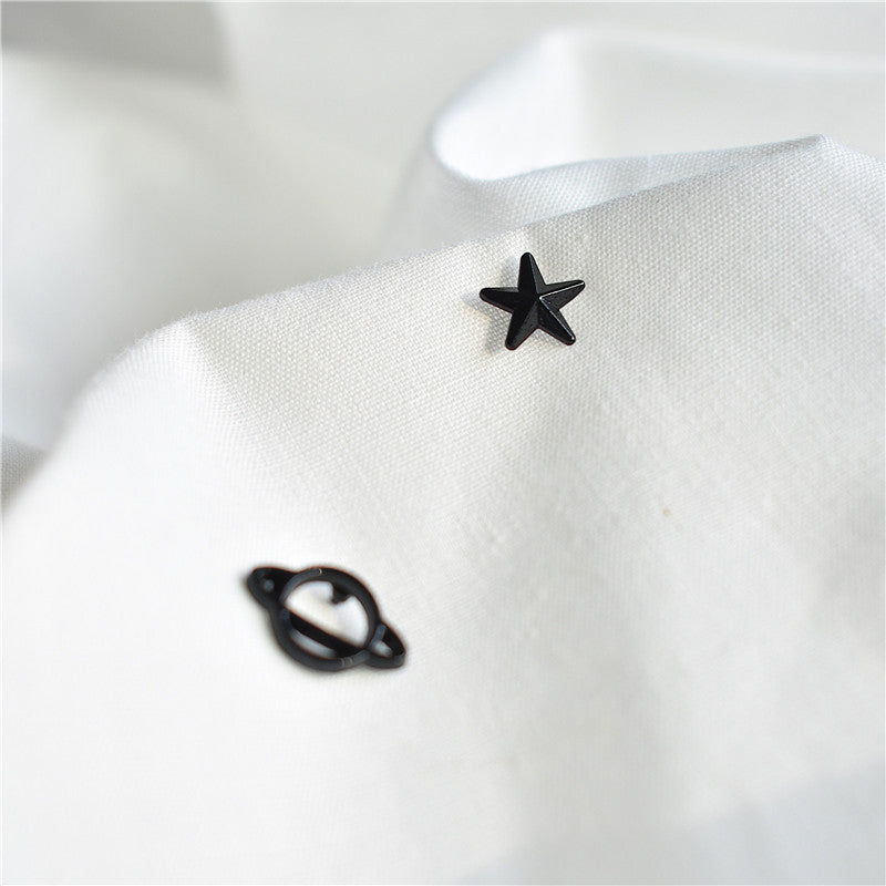 Black Planet Star Stud Earrings Women Jewelry Mom Gift Everyday Wear Earrings