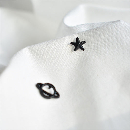 Black Planet Star Stud Earrings Women Jewelry Mom Gift Everyday Wear Earrings