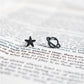 Black Planet Star Stud Earrings Women Jewelry Mom Gift Everyday Wear Earrings