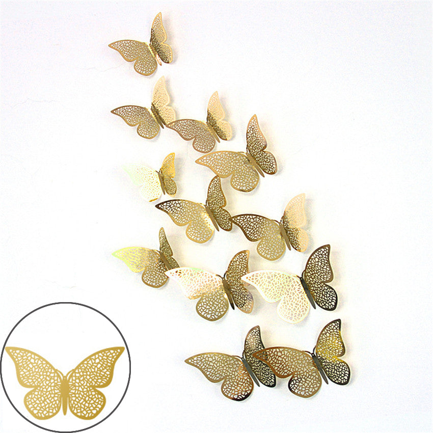 3D Hollow Butterflies Mirror Wall Stickers for Kids Rooms Bedroom Living Room Fridge Decorative Wallpaper Home Wall Decor