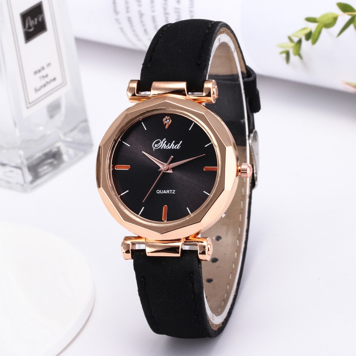 Frosted Leather Belt Watch Ladies Casual Quartz Watch