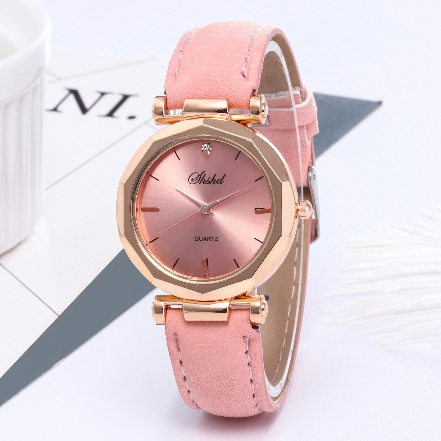 Frosted Leather Belt Watch Ladies Casual Quartz Watch