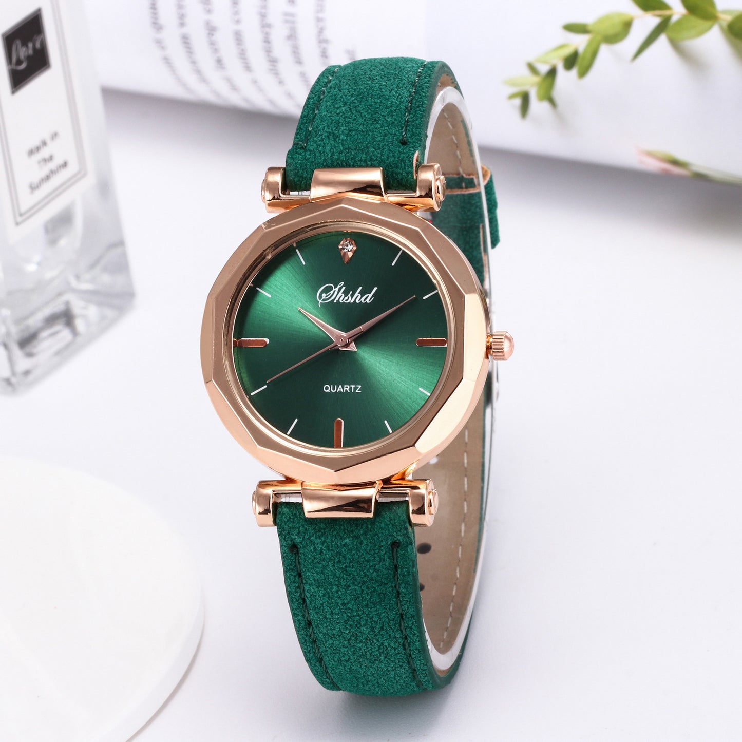 Frosted Leather Belt Watch Ladies Casual Quartz Watch