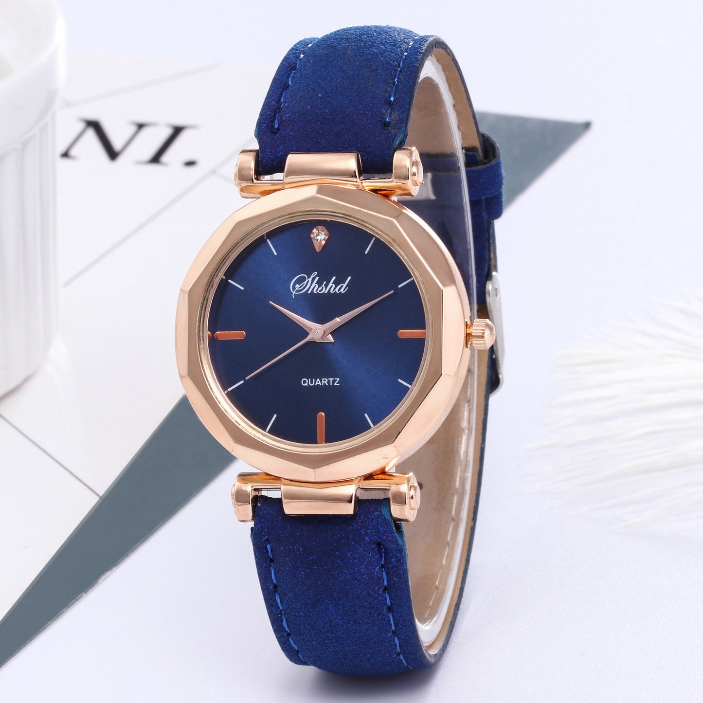 Frosted Leather Belt Watch Ladies Casual Quartz Watch