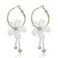 White Crystal Flower Dangle Earring Exquisite Fashion Drop Earrings For Women