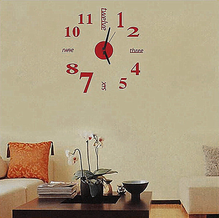 DIY Acrylic Creative 3D Stereo Mirror Wall Clock