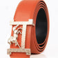 Horse gold buckle Real leather belt