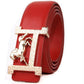 Horse gold buckle Real leather belt