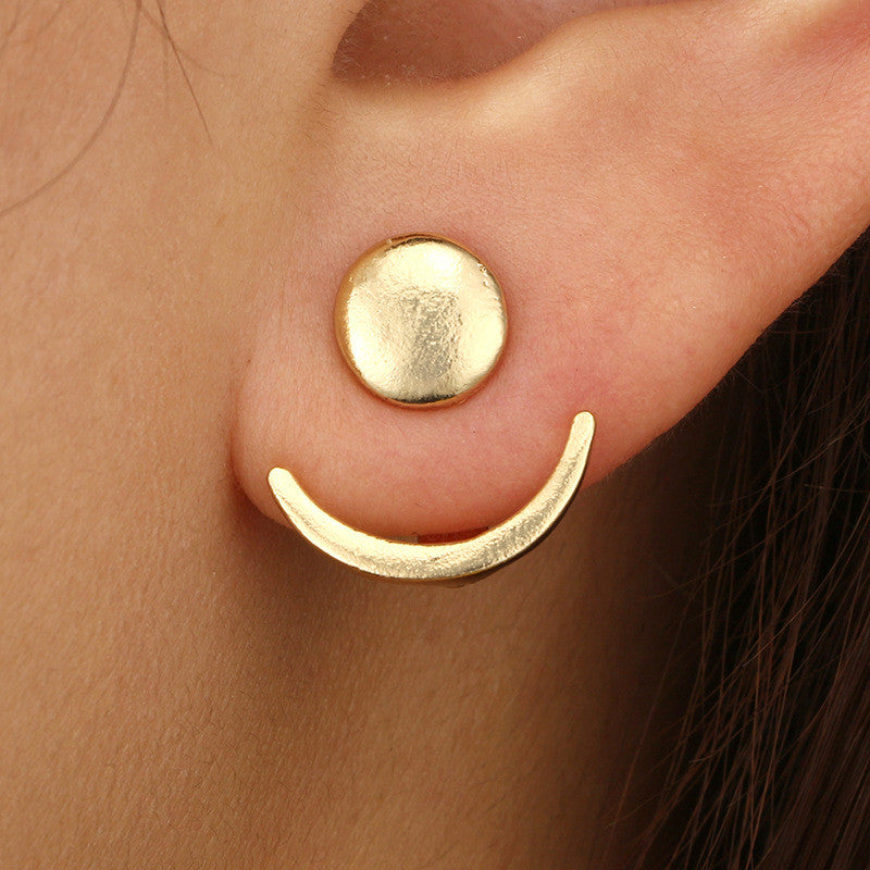 Anchor Ear Jacket Stud Earrings Fashion Women Female Earrings Piercing Jewelry